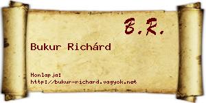 Bukur Richárd névjegykártya